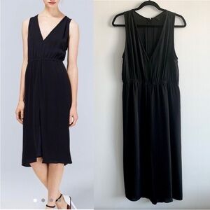 T. Babaton 100% Silk Plunge Neck Midi Dress - Size XS